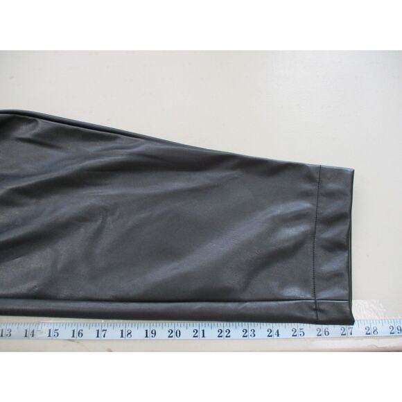 A New Day Faux Leather Pants Womens Small 28x27 Vegan Stretch High Waist Baggy - Picture 5 of 12